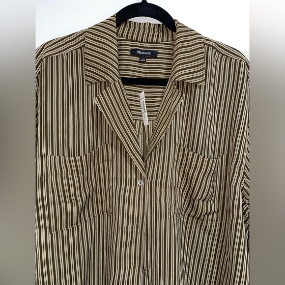 MADEWELL Resort Long-Sleeve Shirt in Stripe Seersucker (L) - Picture 6 of 7